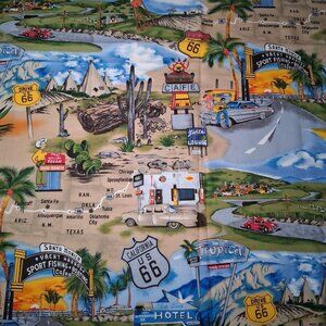 Route 66 Fabric Material Santa Monica Desert Travel Road Drive RT66 39"